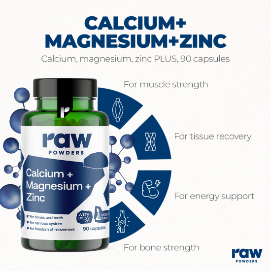 Calcium, Magnesium, Zinc PLUS,  90 cápsulas