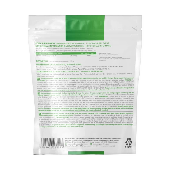 Vitamina K2 (MK-7) 250 mcg 60 cápsulas Vitamina K2 (MK-7) 250 mcg 60 cápsulas